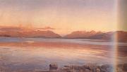 Johann Gottfried Steffan Evening Twilight at the Lake of Zurich (nn02) USA oil painting artist